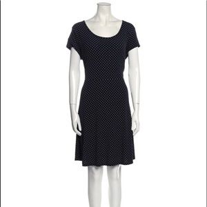 Women’s Michael Kors Black White Polka Dot Short Sleeve Knee Length Dress Small